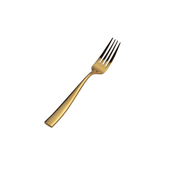 Bon Chef Manhattan, Dinner Fork, Euro, Solid Handle, Mirror Finish, 18/10, 8.38" - Gold , set of 12 S3017G - main